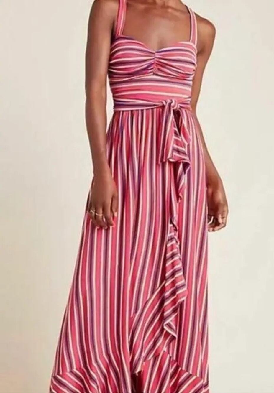Maeve for Anthropologie Gabriella Striped Sleeveless Lined Dress Size M